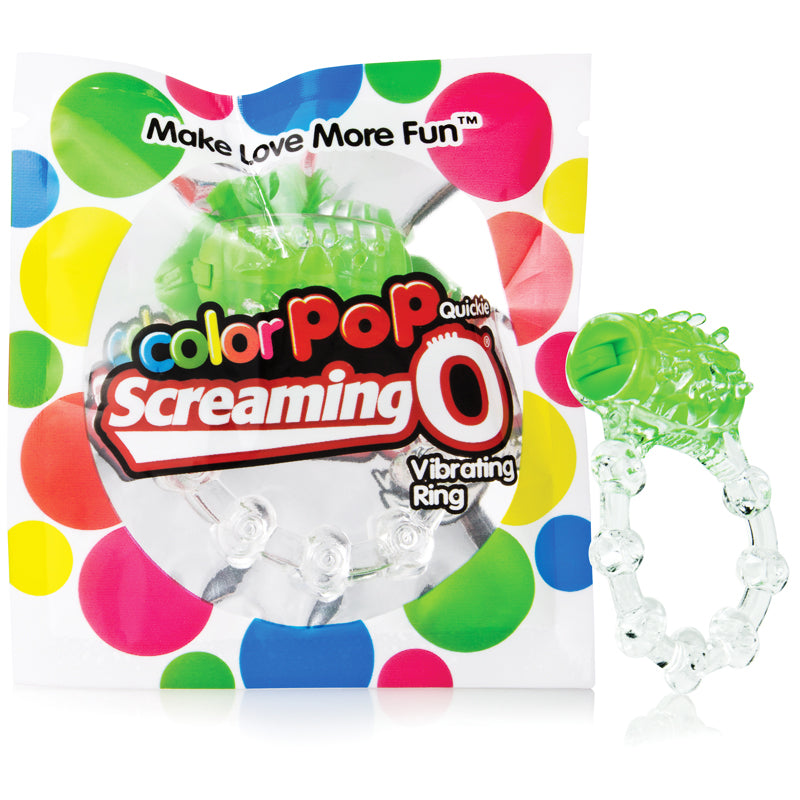 Color Pop Quickie Screaming O Green Vibrating Ring