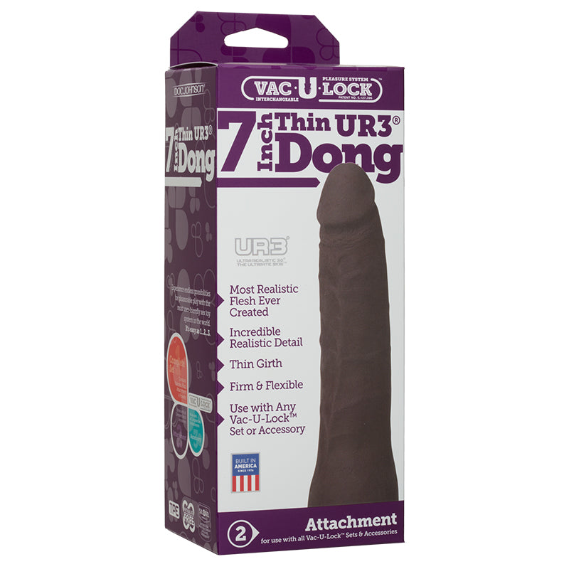 Vac-U-Lock 7" Ultraskyn Thin Dong  - Brown