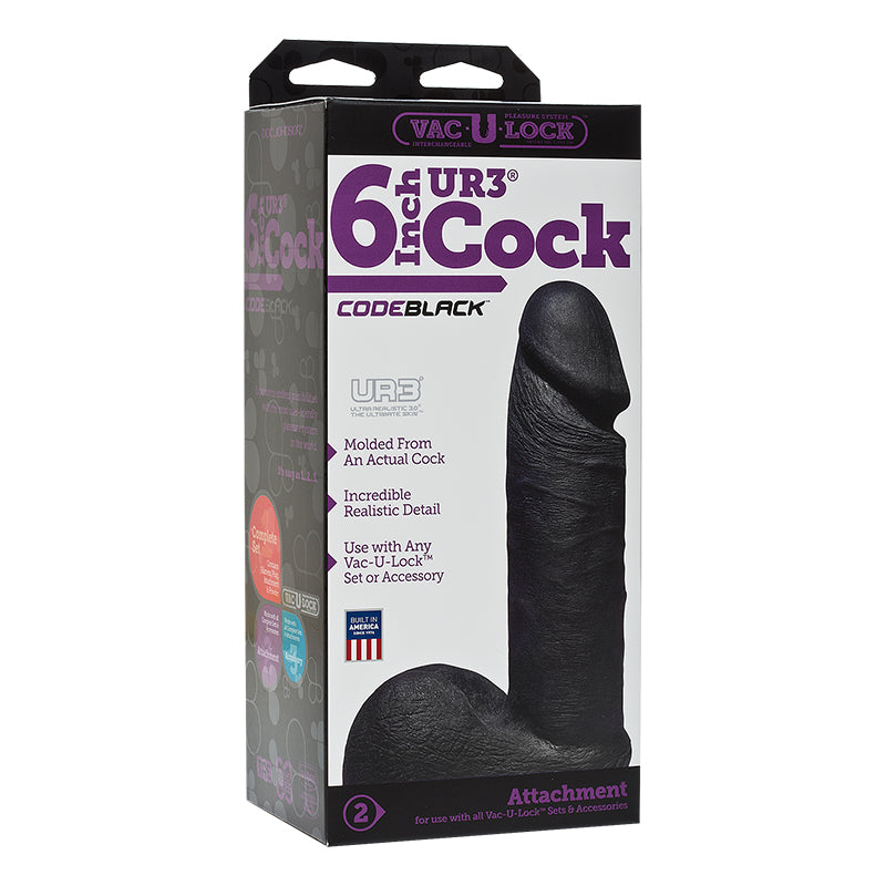 Vac-u-lock - Ur3 6in Realistic Cock Codeblack