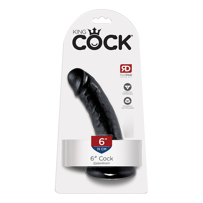 King Cock 6 Inches Cock Black