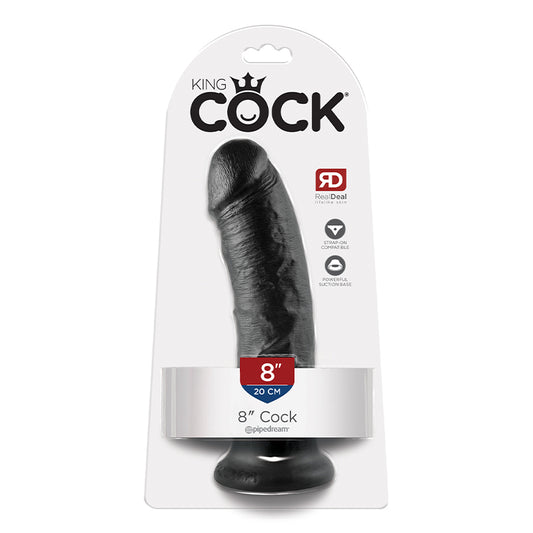 King C*ck 8 Inch Dildo - Black