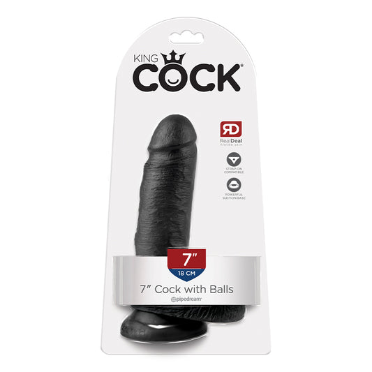 King Cock 7 Inches Cock Balls Black