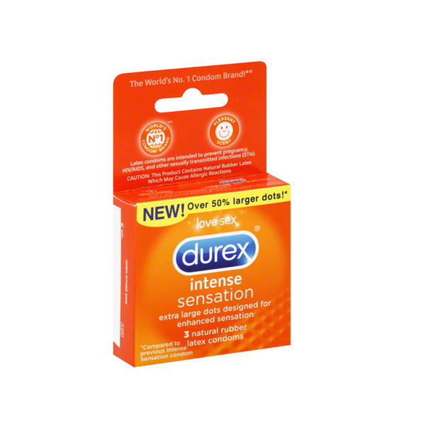 Durex Intense Sensation Extra Large Condoms Dots 3 Pack Shop 0984
