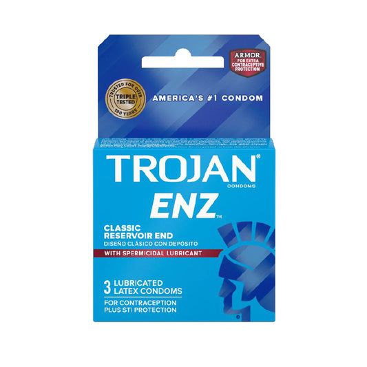 Trojan Condom Enz With Spermicidal Lubricant 3 Pack