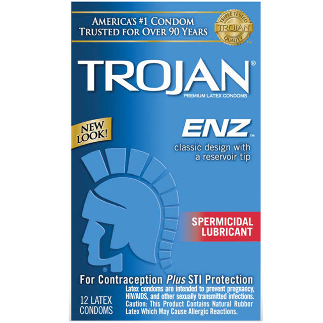 Trojan Condom Enz With Spermicidal Lubricant 12 Pack –