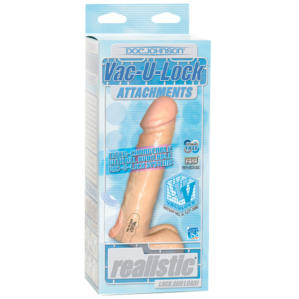 Vac U Lock 8 Realistic Cock Beige –