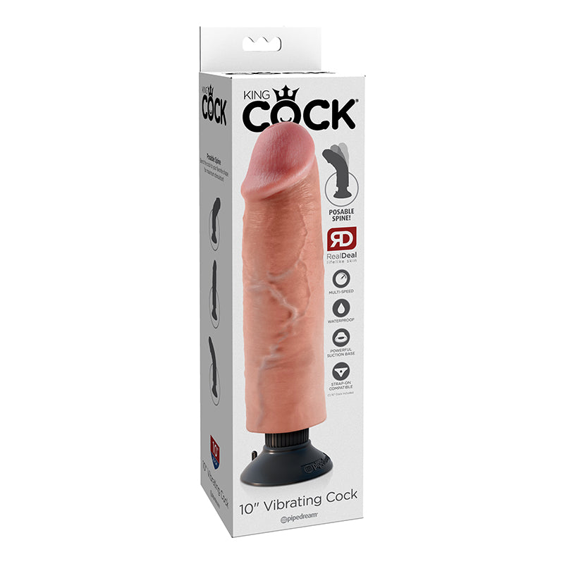 King Cock 10in Vibrating Cock Flesh