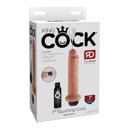 King Cock 7 inches Squirting Dildo Beige