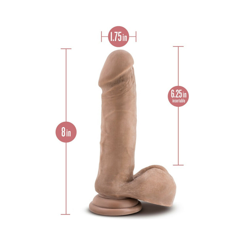 Au Naturel 8 Inches Sensa Feel Dildo Latin Tan