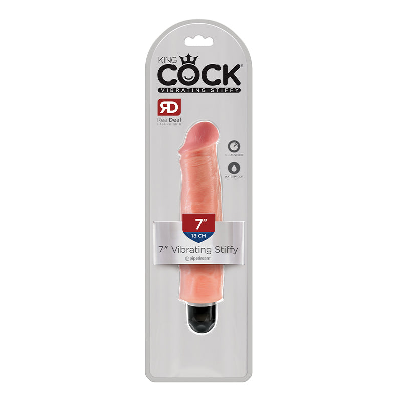 King Cock 7 inches Vibrating Stiffy Beige