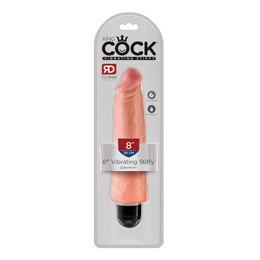 King Cock 8 inches Vibrating Stiffy Beige