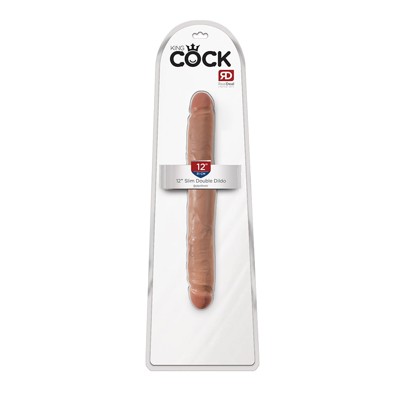 King Cock 12 inches Slim Double Dildo Tan