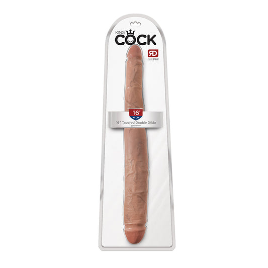 King Cock 16" Tapered Double Dildo - Tan