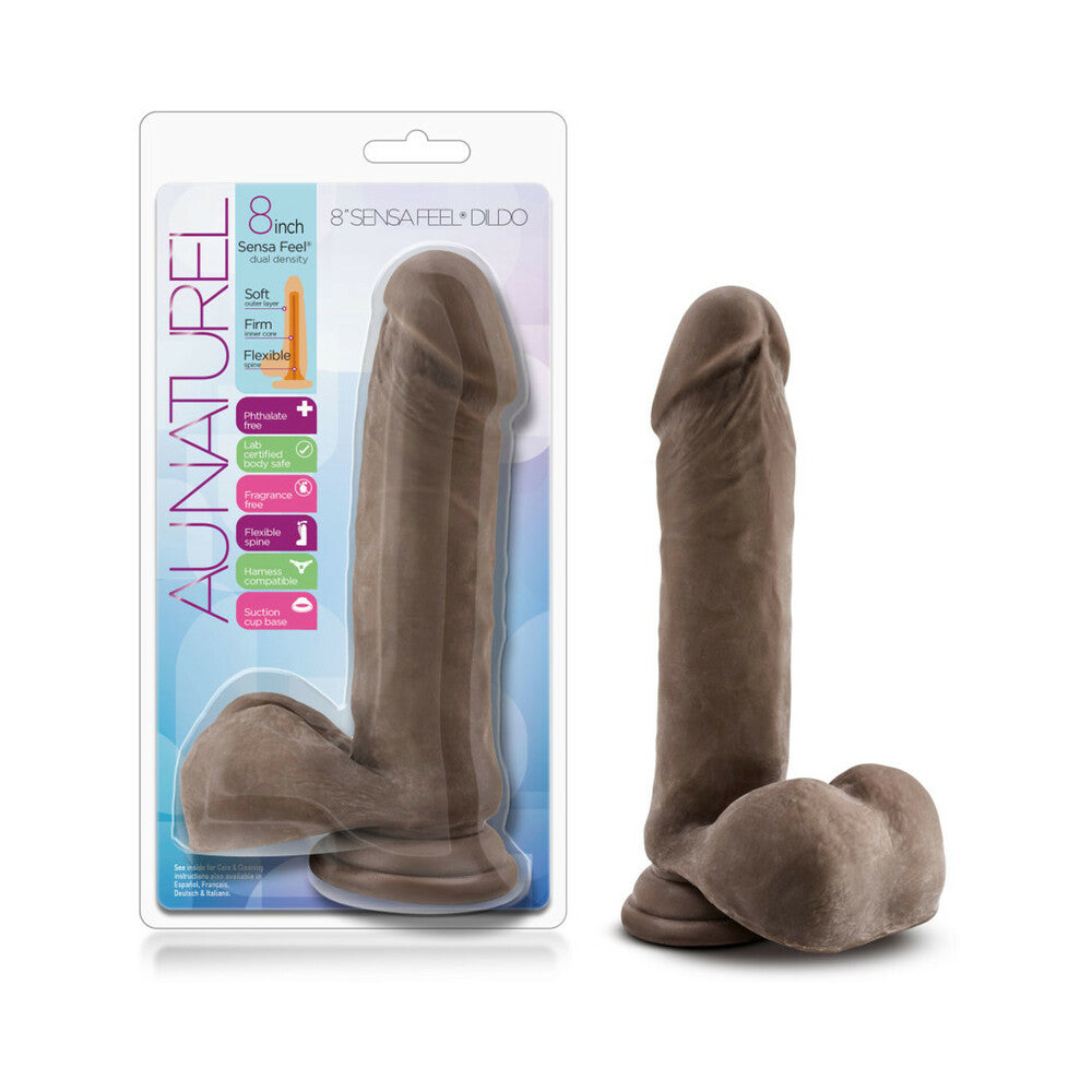 Au Naturel 8 Sensa Feel Dildo - Chocolate