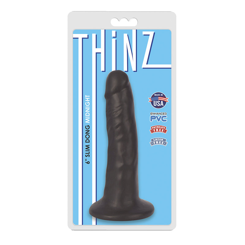 Thinz 6 inches Slim Dong Midnight Black