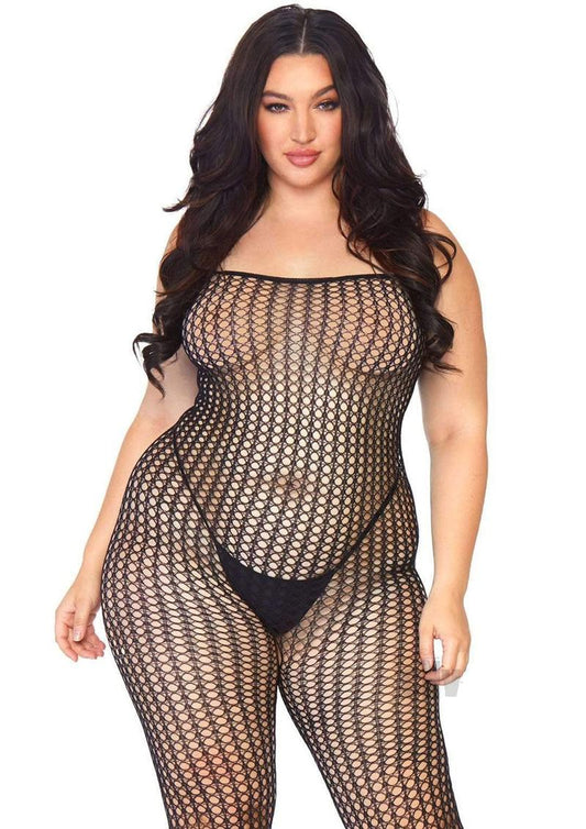 Crochet Net Bodystocking - Queen Size - Black