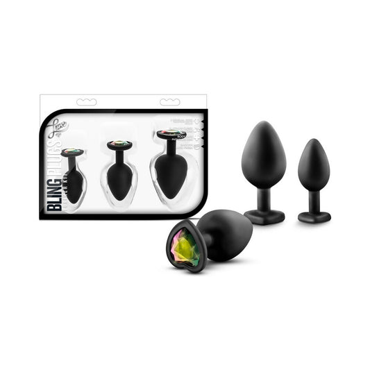 Bling Plugs Training Kit Black with Rainbow Gems