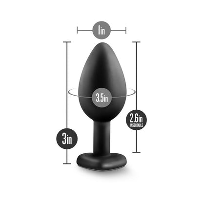 Blush Temptasia Bling Plug w/Gem Small - Black