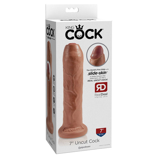 King Cock 7 inches Uncut Dildo Tan