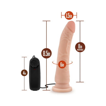 Dr. Skin - 8.5 Inch Vibrating Realistic Cock  With Suction Cup - Vanilla