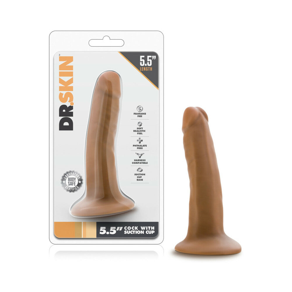 Dr Skin Cock W/suction 5.5 Mocha