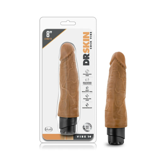 Dr. Skin - Cock Vibe 14 - 8 Inch Vibrating Cock - Mocha