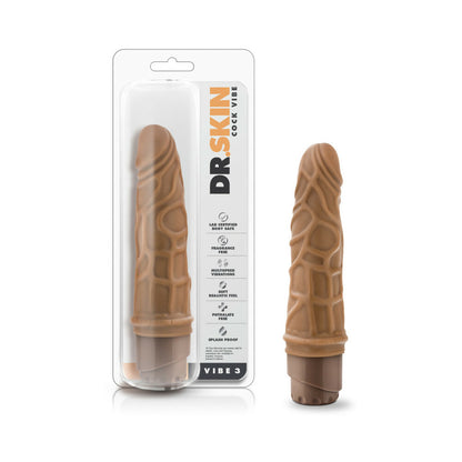 Dr. Skin - Cock Vibe 3 - 7.25 Inch Vibrating Cock - Mocha