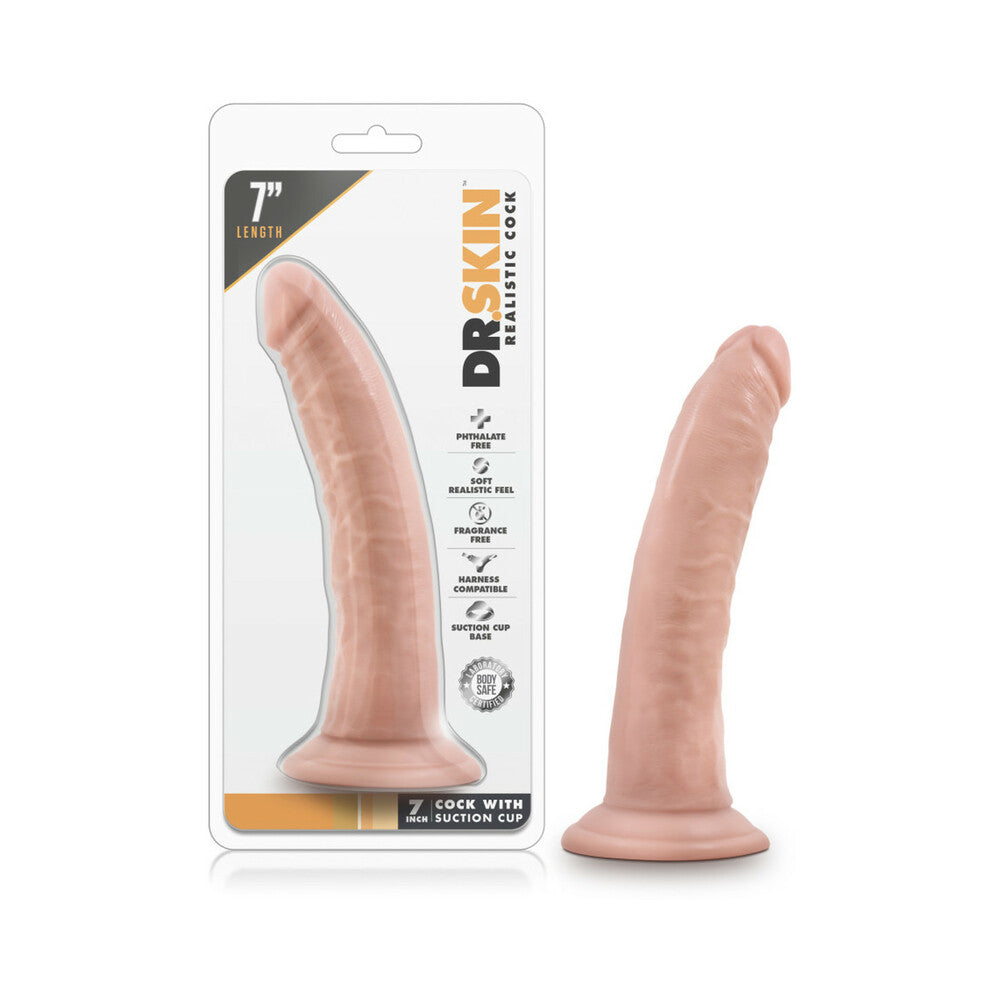 Dr Skin Cock W/suction 7 Vanilla