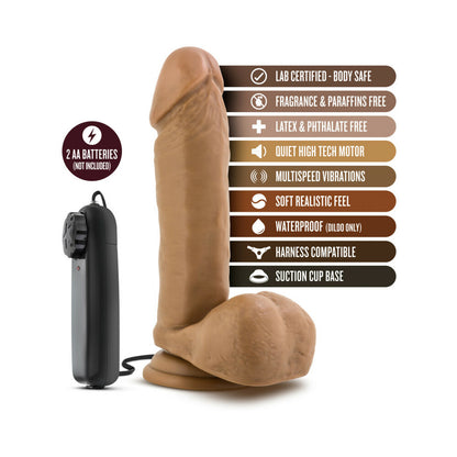 Loverboy -  Soccer Champ - Vibrating 8 Inch Realistic Dildo - Mocha