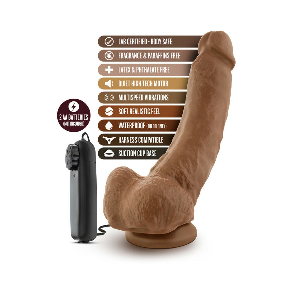 Loverboy - The Boxer - 9 Inch Vibrating Realistic Cock - Mocha