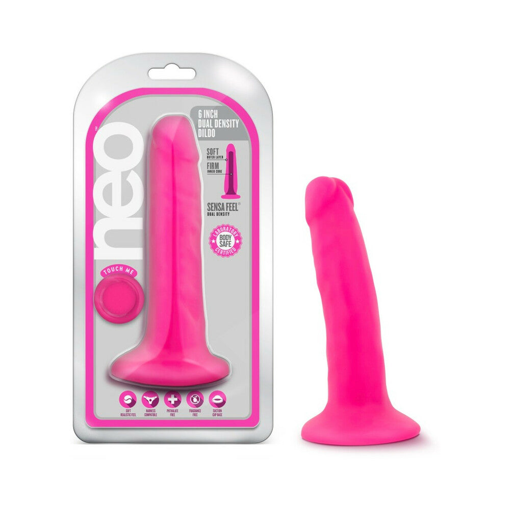 Neo - 5.5 Inch Dual Density Cock - Neon Pink