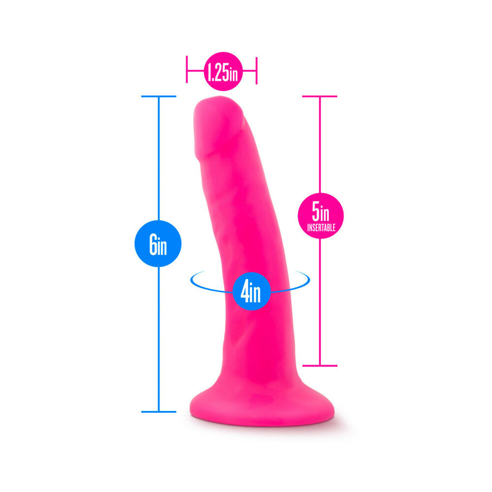 Neo - 5.5 Inch Dual Density Cock - Neon Pink