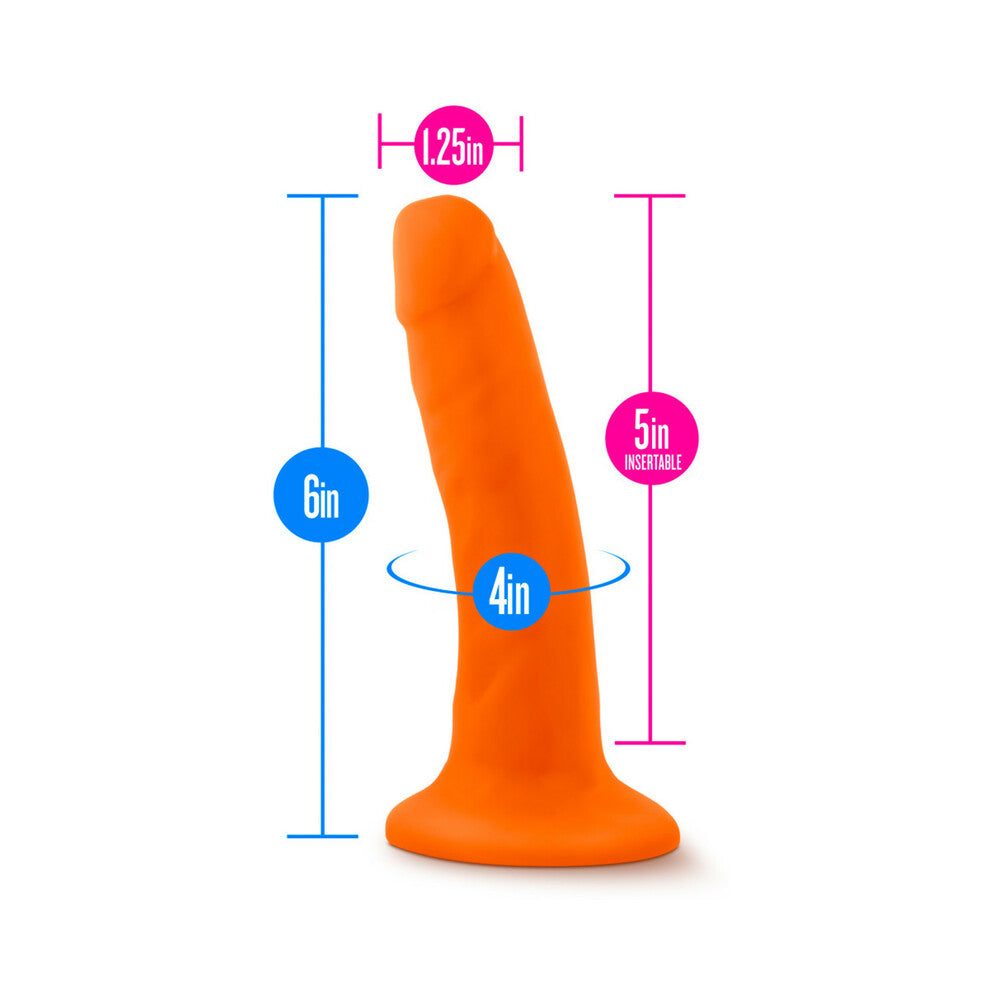 Neo - 5.5 Inch Dual Density Cock - Neon Orange