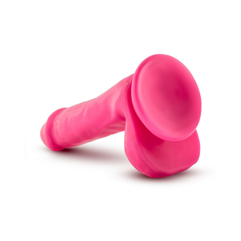 Neo - 6 Inch Dual Density Cock With Balls - Neon Pink