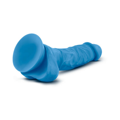 Neo - 7.5 Inch Dual Density Cock With Balls - Neon Blue