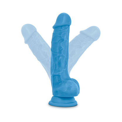 Neo - 7.5 Inch Dual Density Cock With Balls - Neon Blue