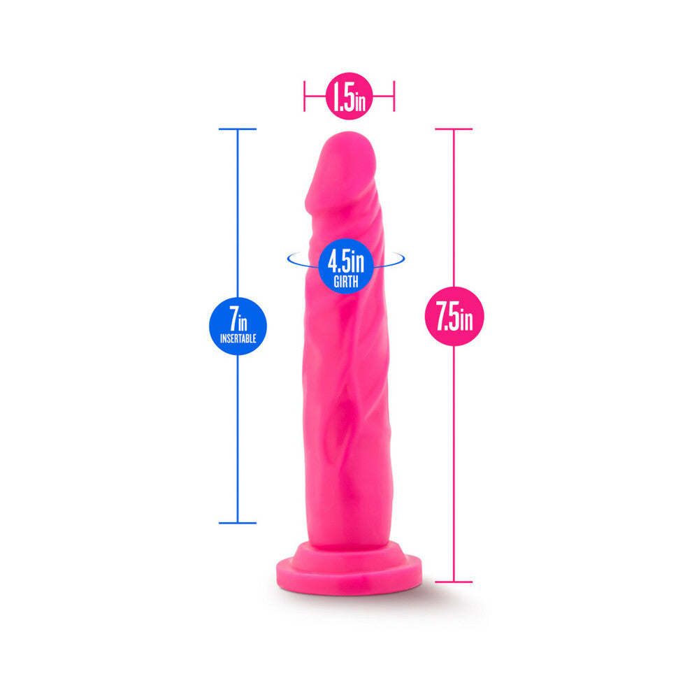 Neo - 7.5 Inch Dual Density Cock - Neon Pink