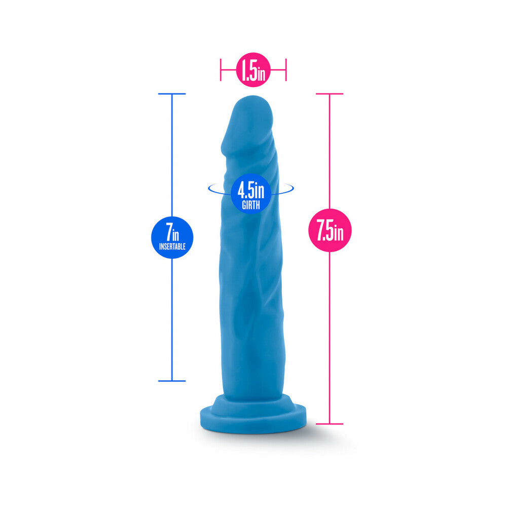 Neo - 7.5 Inch Dual Density Cock - Neon Blue