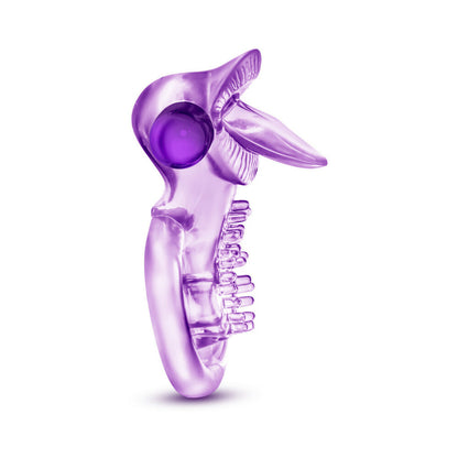 Blush Play with Me Lick it Vibrating Double Strap Cockring - Purple