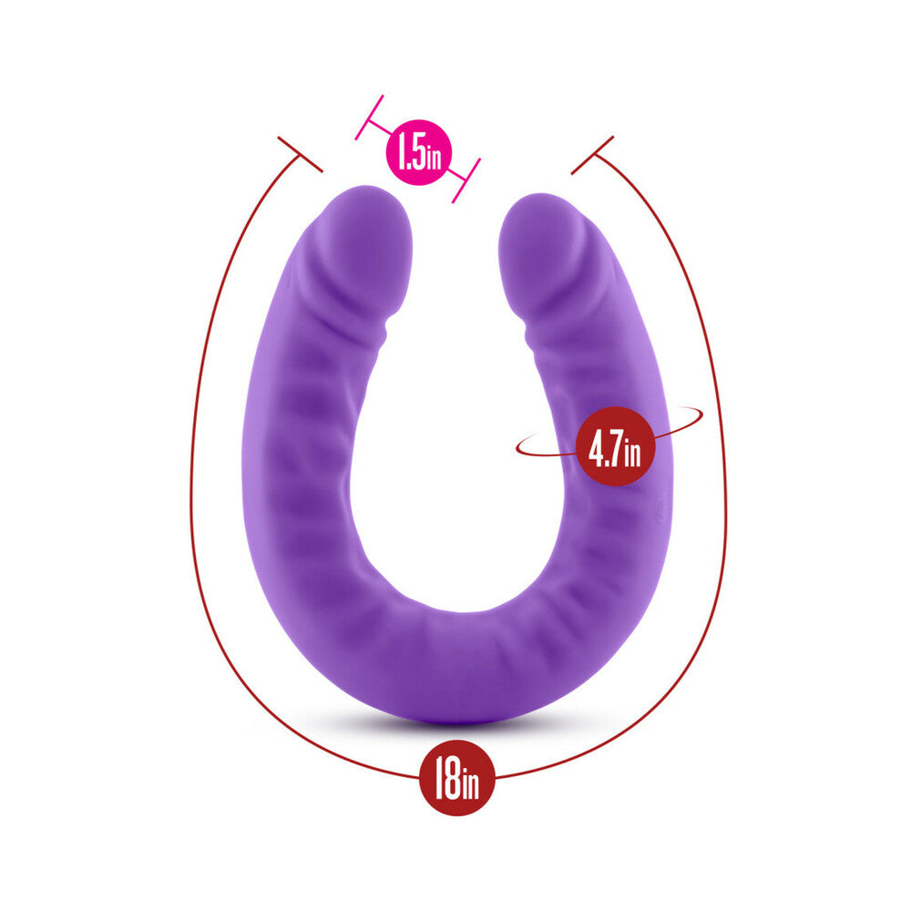 Ruse - 18 Inch Silicone Slim Double Dong - Purple