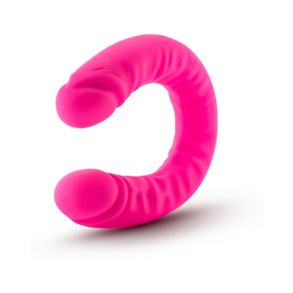 Ruse - 18 Inch Silicone Slim Double Dong - Hot Pink