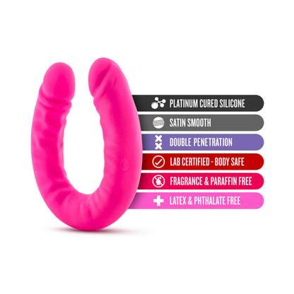 Ruse - 18 Inch Silicone Slim Double Dong - Hot Pink