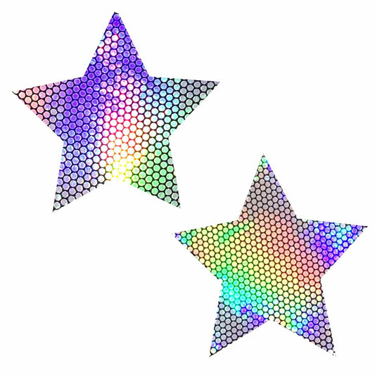 Neva Nude Pasty Star Silver Holographic