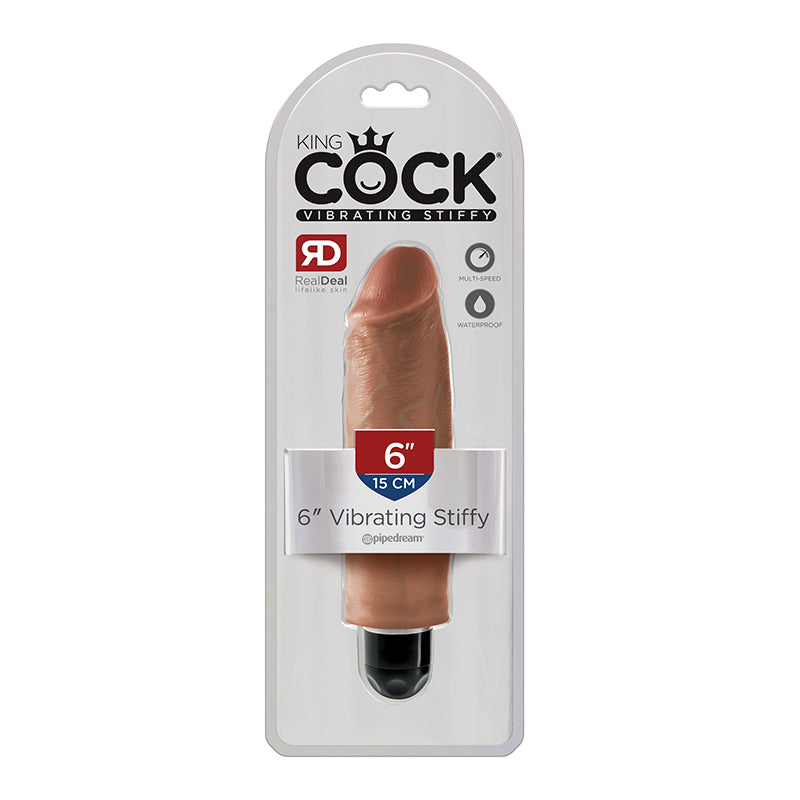 King Cock 6in Vibrating Stiffy Tan