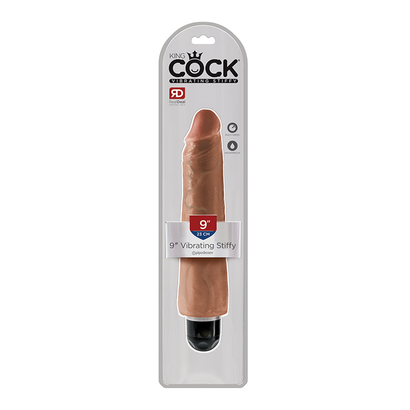 King Cock 9in Vibrating Stiffy Tan