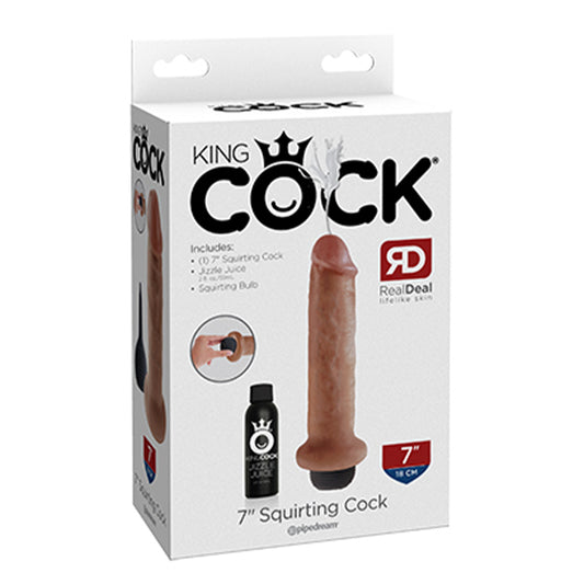 King Cock 7in Squirting Cock Tan