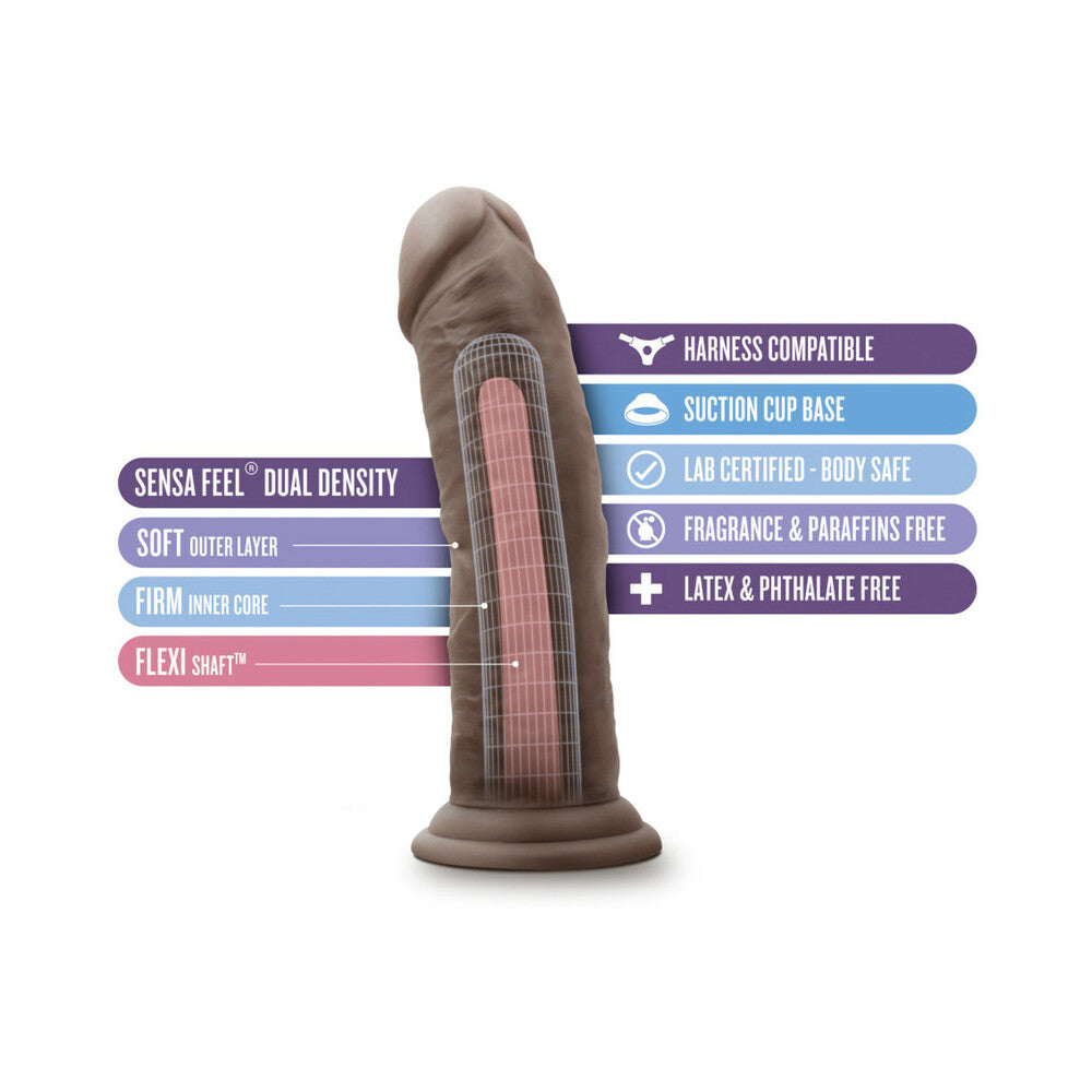 Au Naturel - 8 Inch Dildo With Suction Cup -  Chocolate