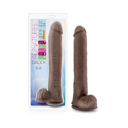 Au Naturel - Daddy - 14in Sensa Feel Dual Density Dildo - Chocolate