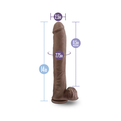 Au Naturel - Daddy - 14in Sensa Feel Dual Density Dildo - Chocolate