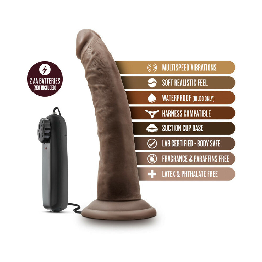 Dr. Skin - Dr. Dave - 7 Inch Vibrating Cock With Suction Cup - Chocolate